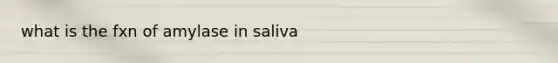 what is the fxn of amylase in saliva