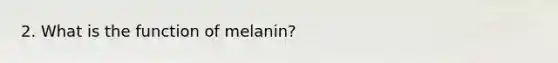 2. What is the function of melanin?