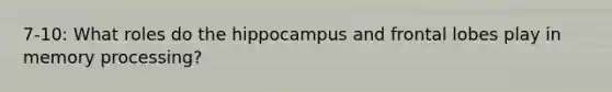 7-10: What roles do the hippocampus and frontal lobes play in memory processing?