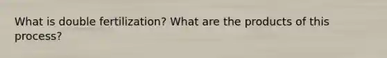 What is double fertilization? What are the products of this process?