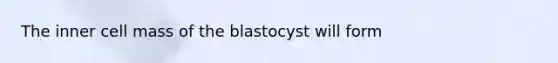 The inner cell mass of the blastocyst will form