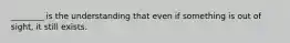 ________ is the understanding that even if something is out of sight, it still exists.