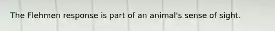 The Flehmen response is part of an animal's sense of sight.
