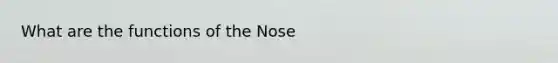 What are the functions of the Nose