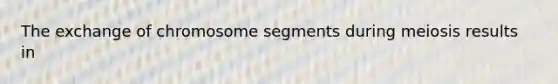 The exchange of chromosome segments during meiosis results in