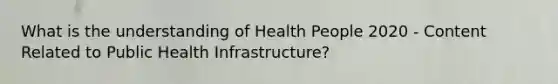 What is the understanding of Health People 2020 - Content Related to Public Health Infrastructure?