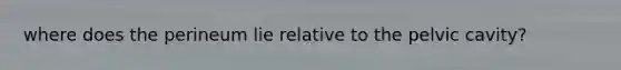 where does the perineum lie relative to the pelvic cavity?