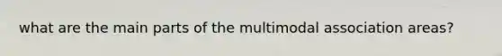 what are the main parts of the multimodal association areas?