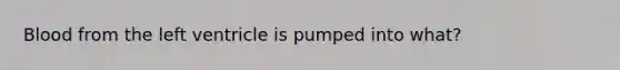 Blood from the left ventricle is pumped into what?