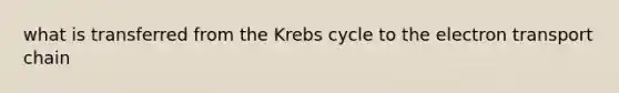 what is transferred from the <a href='https://www.questionai.com/knowledge/kqfW58SNl2-krebs-cycle' class='anchor-knowledge'>krebs cycle</a> to <a href='https://www.questionai.com/knowledge/k57oGBr0HP-the-electron-transport-chain' class='anchor-knowledge'>the electron transport chain</a>