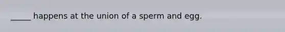 _____ happens at the union of a sperm and egg.