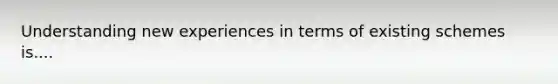 Understanding new experiences in terms of existing schemes is....