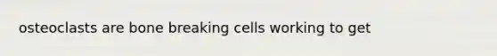 osteoclasts are bone breaking cells working to get