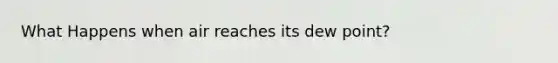 What Happens when air reaches its dew point?