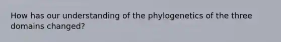 How has our understanding of the phylogenetics of the three domains changed?