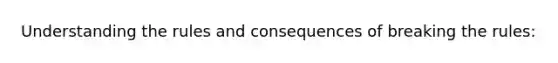 Understanding the rules and consequences of breaking the rules: