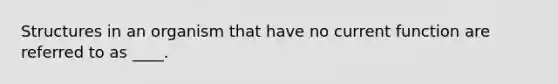 Structures in an organism that have no current function are referred to as ____.