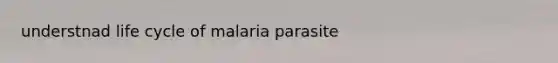 understnad life cycle of malaria parasite