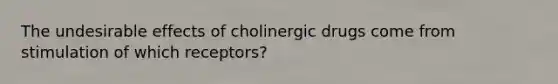 The undesirable effects of cholinergic drugs come from stimulation of which receptors?