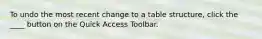 To undo the most recent change to a table structure, click the ____ button on the Quick Access Toolbar.