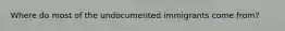 Where do most of the undocumented immigrants come from?