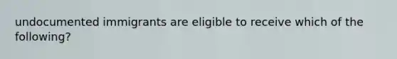 undocumented immigrants are eligible to receive which of the following?