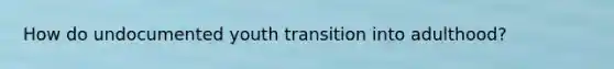 How do undocumented youth transition into adulthood?