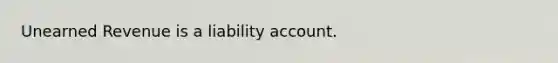 Unearned Revenue is a liability account.