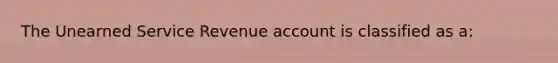 The Unearned Service Revenue account is classified as a: