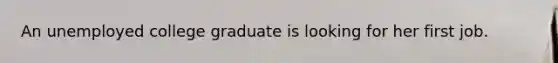 An unemployed college graduate is looking for her first job.