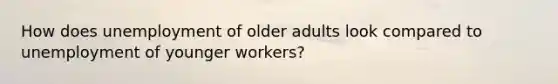 How does unemployment of older adults look compared to unemployment of younger workers?