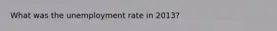 What was the unemployment rate in 2013?