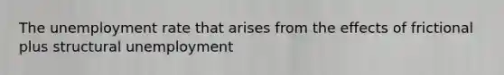 The unemployment rate that arises from the effects of frictional plus structural unemployment