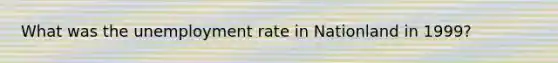 What was the unemployment rate in Nationland in 1999?