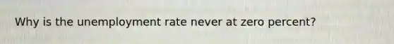 Why is the unemployment rate never at zero percent?