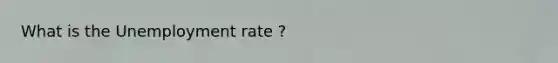 What is the Unemployment rate ?