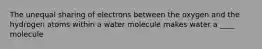 The unequal sharing of electrons between the oxygen and the hydrogen atoms within a water molecule makes water a ____ molecule