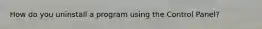 How do you uninstall a program using the Control Panel?