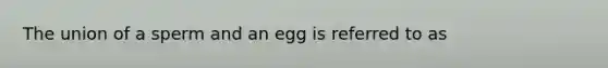 The union of a sperm and an egg is referred to as