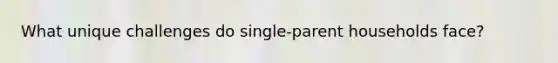 What unique challenges do single-parent households face?