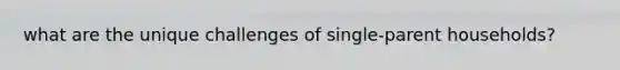 what are the unique challenges of single-parent households?