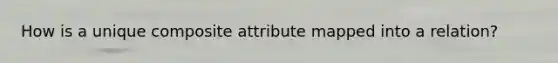 How is a unique composite attribute mapped into a relation?