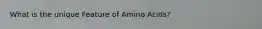 What is the unique Feature of Amino Acids?