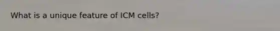 What is a unique feature of ICM cells?