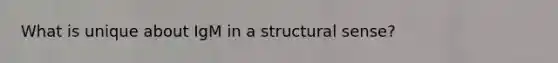 What is unique about IgM in a structural sense?