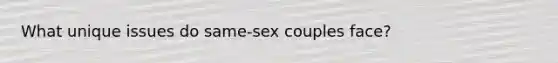 What unique issues do same-sex couples face?