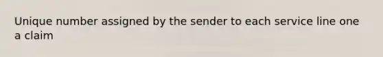 Unique number assigned by the sender to each service line one a claim