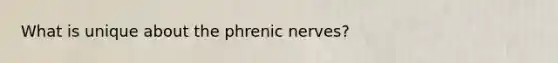 What is unique about the phrenic nerves?