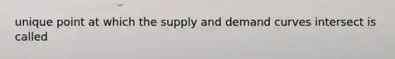 unique point at which the supply and demand curves intersect is called