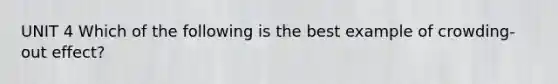 UNIT 4 Which of the following is the best example of crowding-out effect?